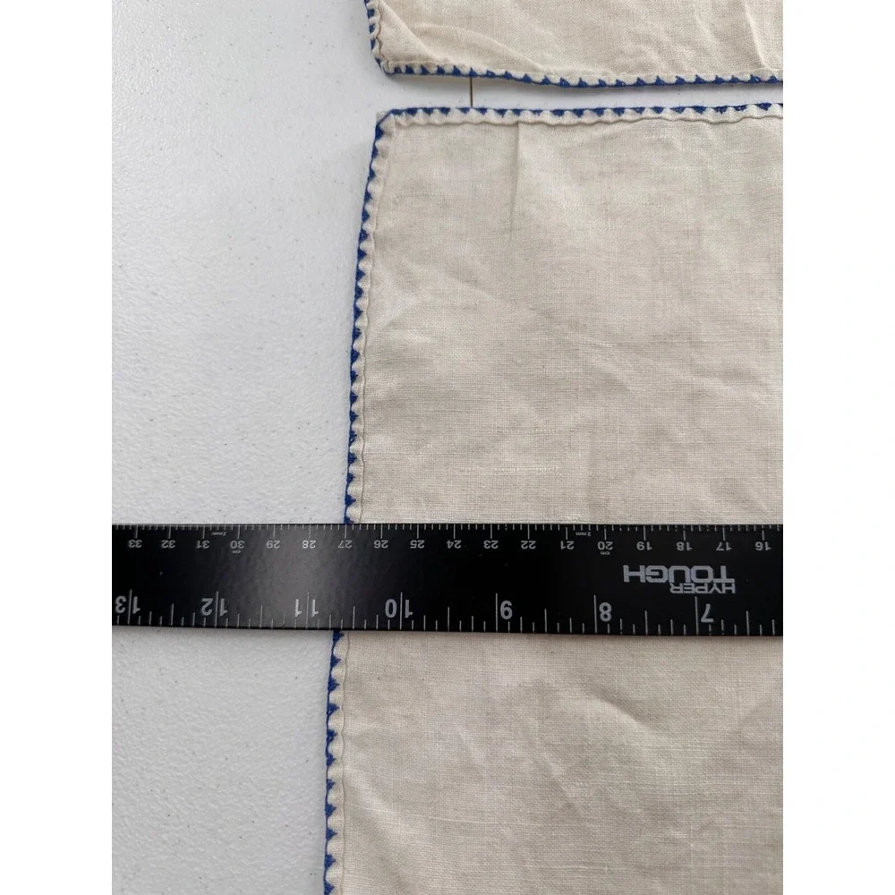 Vtg Embroidered Linen Napkins Set Of‎ 4 10x10 needlepoint country granny boho